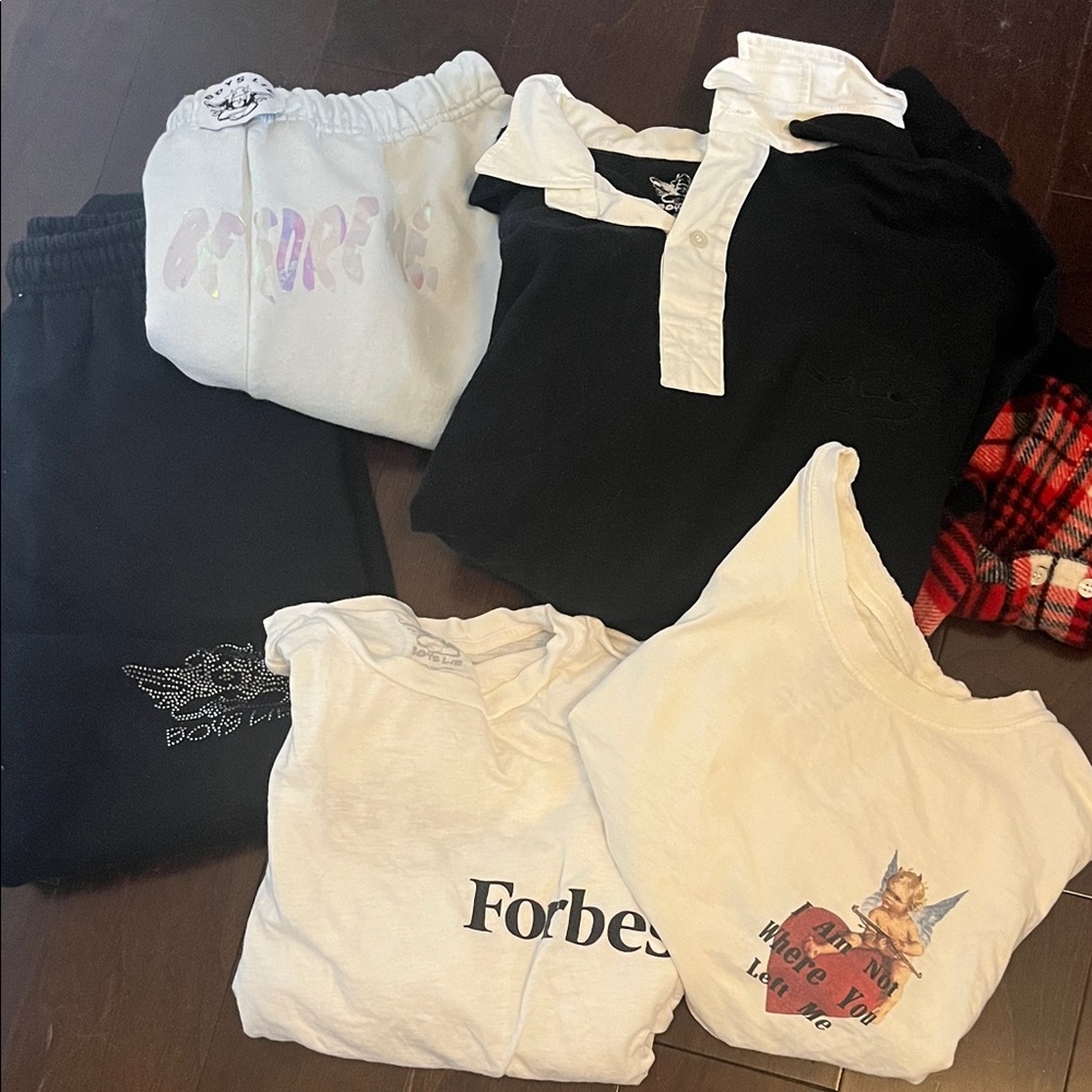 Boys lie Mixed Graphic Tee & Polo Bundle - White, Black, Cream